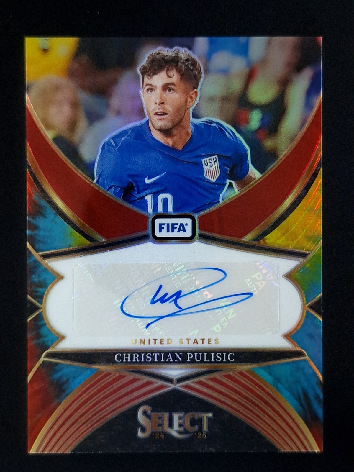 2024-25 Panini Select FIFA CHRISTIAN PULISIC 21/25 Auto Tie-Dye Prizm #SS-CP view 1