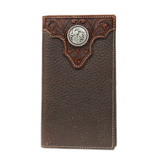 Ariat Circle Concho Chocolate Brown Leather Rodeo Wallet A3510202