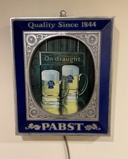 Vintage Pabst Blue Ribbon Beer "On Draught" Plastic Lighted Sign