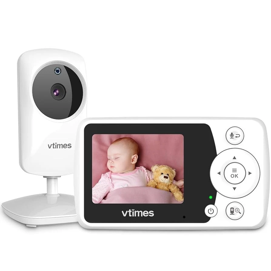 Video Baby Monitor with Camera and Audio - 2.4" LCD Screen, Portable Baby Camera