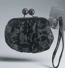 Relativity Black & White Lace Print Wristlet Coin Or Small Clutch Tagged 30.00