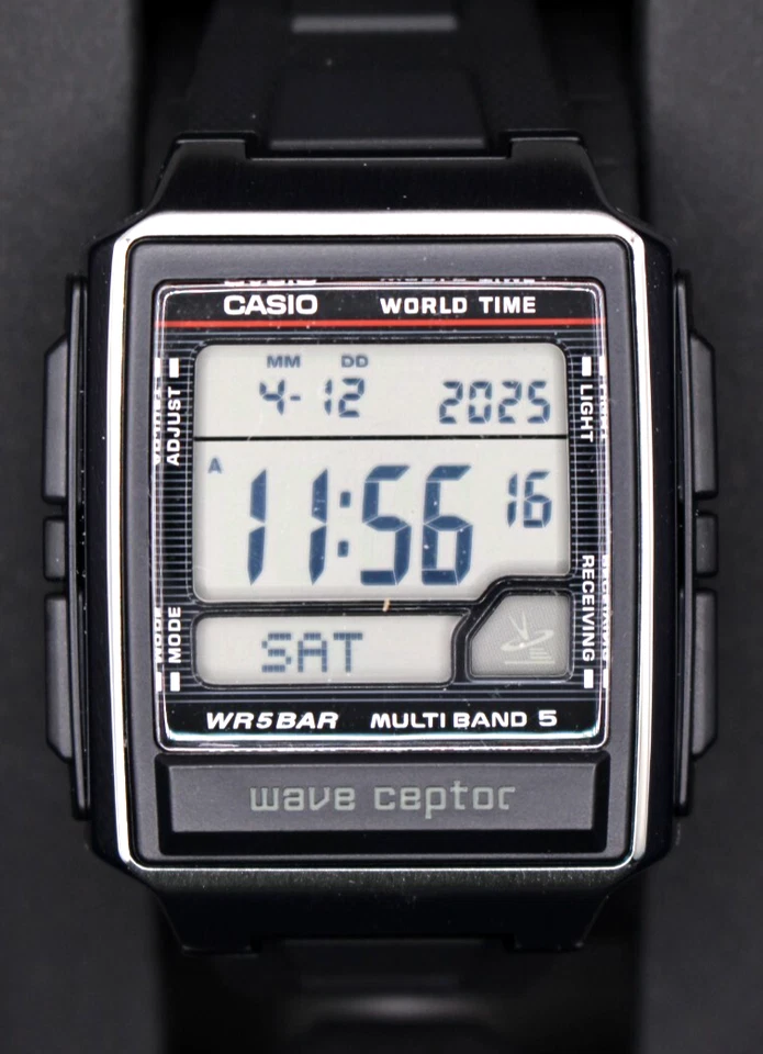 CASIO WAVE CEPTOR WV-59R-1AJF Men's Watch New in Box Mineral glass World Time - image 2 of 4