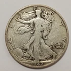 1942 S Half Dollar Walking Liberty Half Dollar Bold S Variety 90% Silver