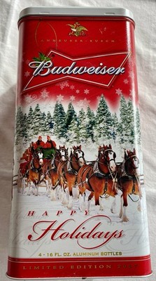 Budweiser Happy Holiday Tin 2007 Limited Edition Retro Nostalgic * Tin Only