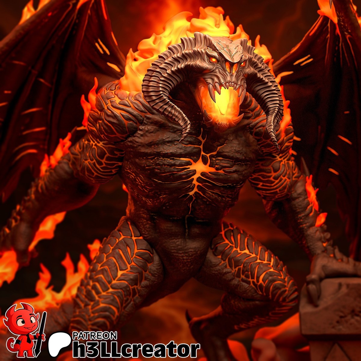 Balrog - Lord of the Rings 1/12 Scale Figure Statue 3dPrint Model