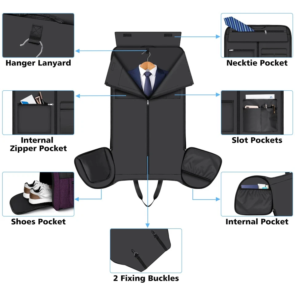 Bolsas de lona convertibles para ropa para viajes - Llevar ropa de lona con toi... Foto 3 de 4