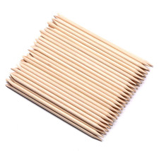 100 Pcs Orange Wood Nail Sticks Double Sided Multi Functional Cuticle Pusher Man