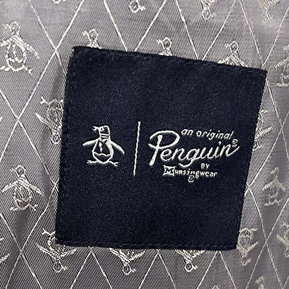 Abrigo deportivo Penguin Munsingwear 44L mezcla de lana azul dos botones doble ventilación Foto 3 de 4