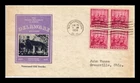 DR JIM STAMPS US COVER DELAWARE TERCENTENARY FDC SCOTT 836 BLOCK OF 4 IOOR