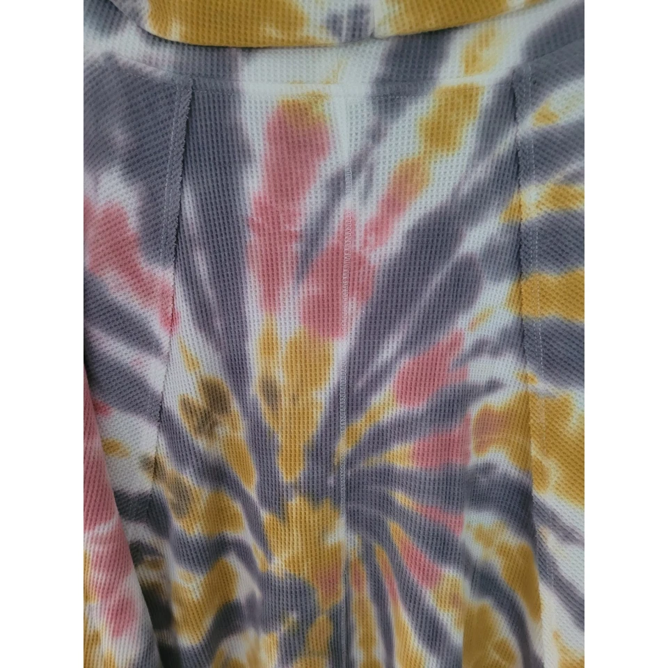 Pilcro Anthropologie Angie Tie Dye Tejido Waffle Capucha Cuello Pullover Top Talla 1X #C Foto 4 de 4