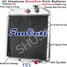 4 Rows Aluminum Radiator fit 1955-1959 GMC Truck 4.4L 5.2L 5.3L 5.7L 6.1L