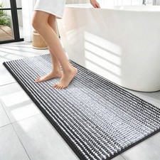 OLANLY Bathroom Runner Rugs 47x17, Extra Soft Absorbent 47" X 17", Dark Grey