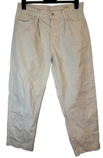 AYR  The Recess  Pants Womens 32x29 Cream White High Rise Crop Casual USA Made