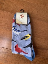 Birds Theme Crew Socks Bird Is The Word Novel...