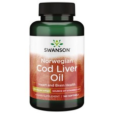 Swanson Cod Liver Oil 350 mg 180 Softgels