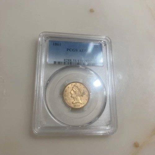 1861 US Gold $5 Liberty Head Coin PCGS AU 58 #8288.58/41015332