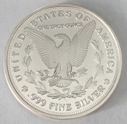 Morgan Dollar Design / American Eagle 1 Oz Silver Round .999 Fine Mirror Finish