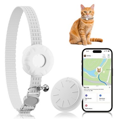 Cat GPS Tracker, Waterproof Pet Tracker for Cats, White, White