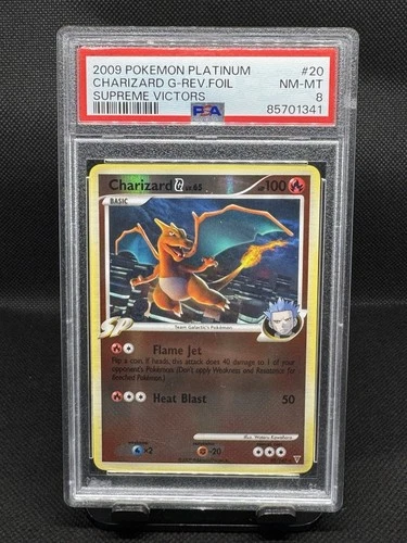 Pokémon Charizard G Rare Reverse Holo PSA 8 20/147 Supreme Victors 2009 English