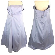 Alexia Designs Satin Formal Dress Pleated Fit Flare Sequin Trim Size 28