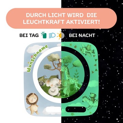 Schutzfolie nachtleuchtend kompatibel m. Toniebox 2 m. Wunschname Y015-53 Tiere