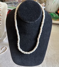 Authentic 1970  s Vintage Hawaiian Puka Shell Necklace Choker Barrel Clasp 18 In