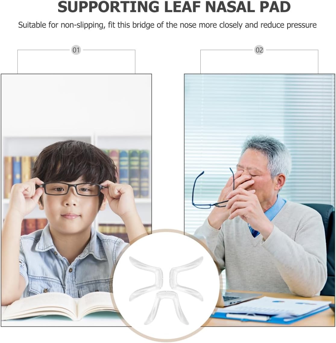 Healifty 3Pcs Nose Pads for Glasses: Anti Slip Eyeglasses Nose Pads Silicone Sof