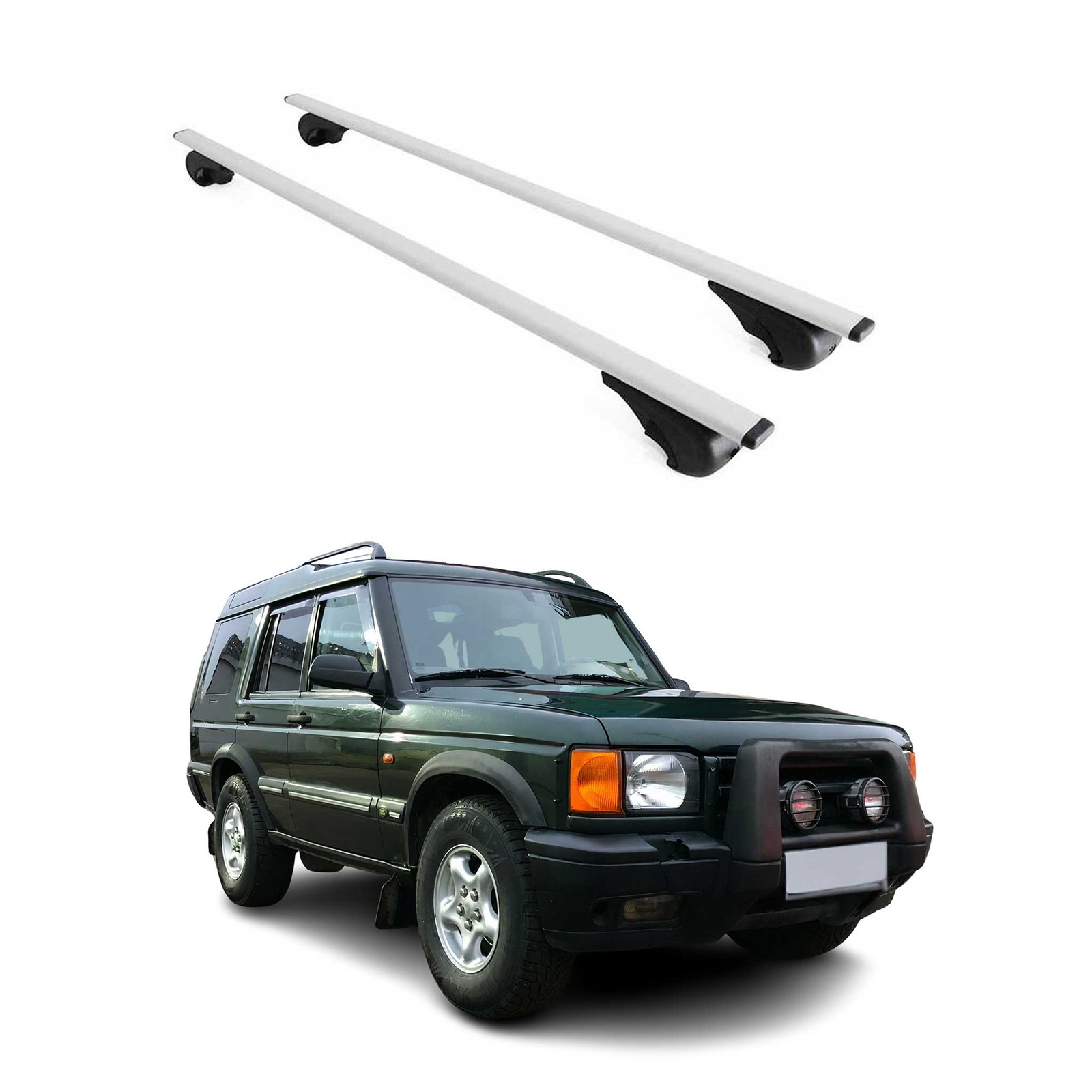 Barres de toit haut de gamme Land Rover Discovery 1998-2004 en fer argent finition métallisée