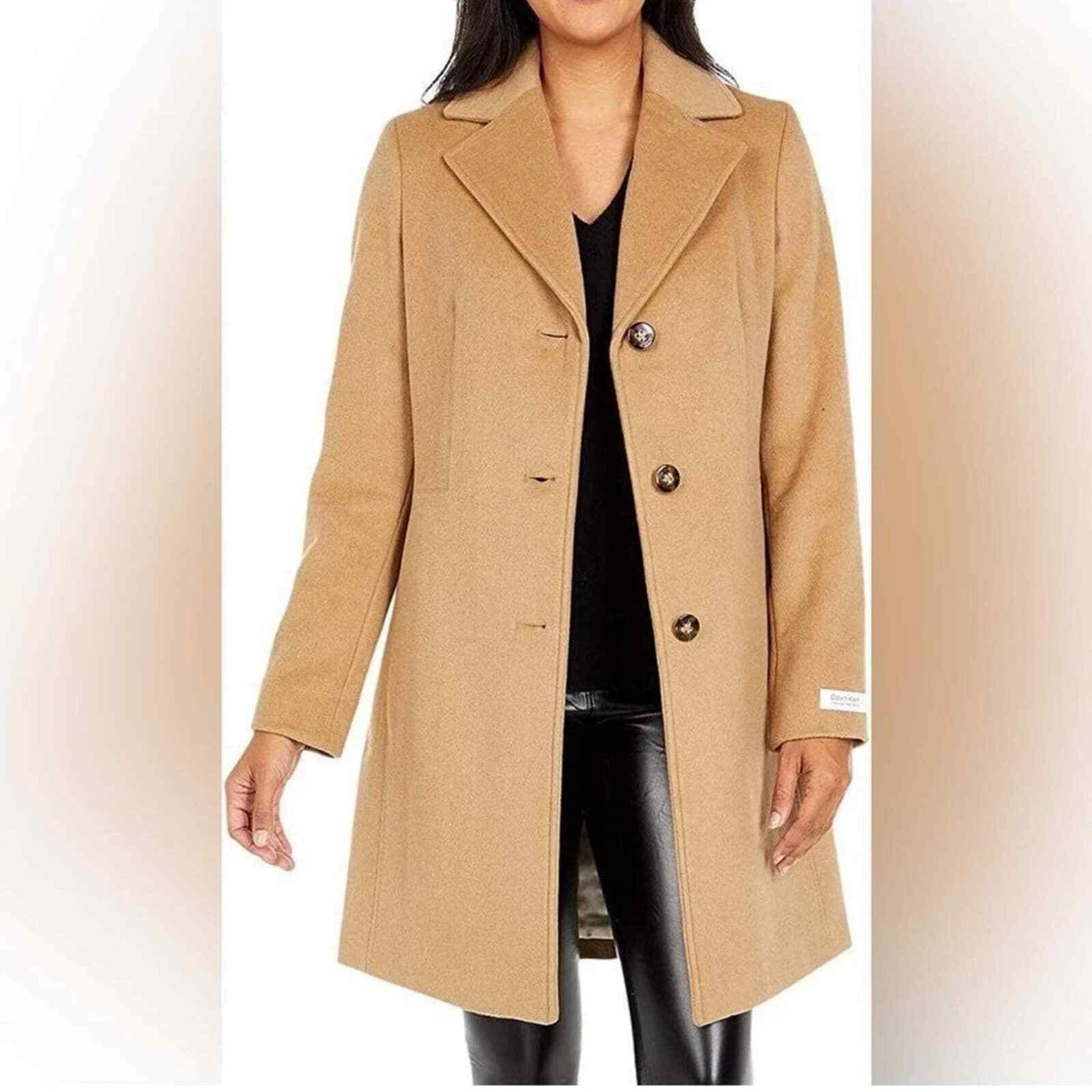 Calvin Klein Single-Breasted Wool Cashmere Coat - Camel - 16 - New with  tags | eBay