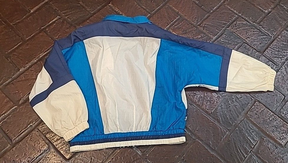 Vintage RE Sport Rivers Edge Sport Windbreaker Jacket SZ L Nautical Blues Cream View 2