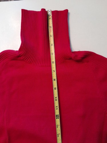 Ralph Lauren Polo Jeans Co Vintage Red Large Ribbed Knit Roll Turtleneck Sweater - Picture 9 of 9