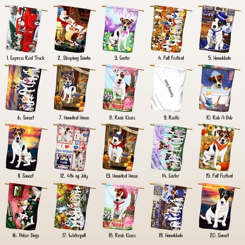 Jack Russell Dog House Flag Holiday Double Sided 28"x40" Many Designs NWT NEW - Picture 3 of 73