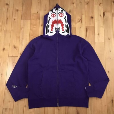 BAPE White Tiger full zip hoodie purple A Bathing Ape Size L | eBay
