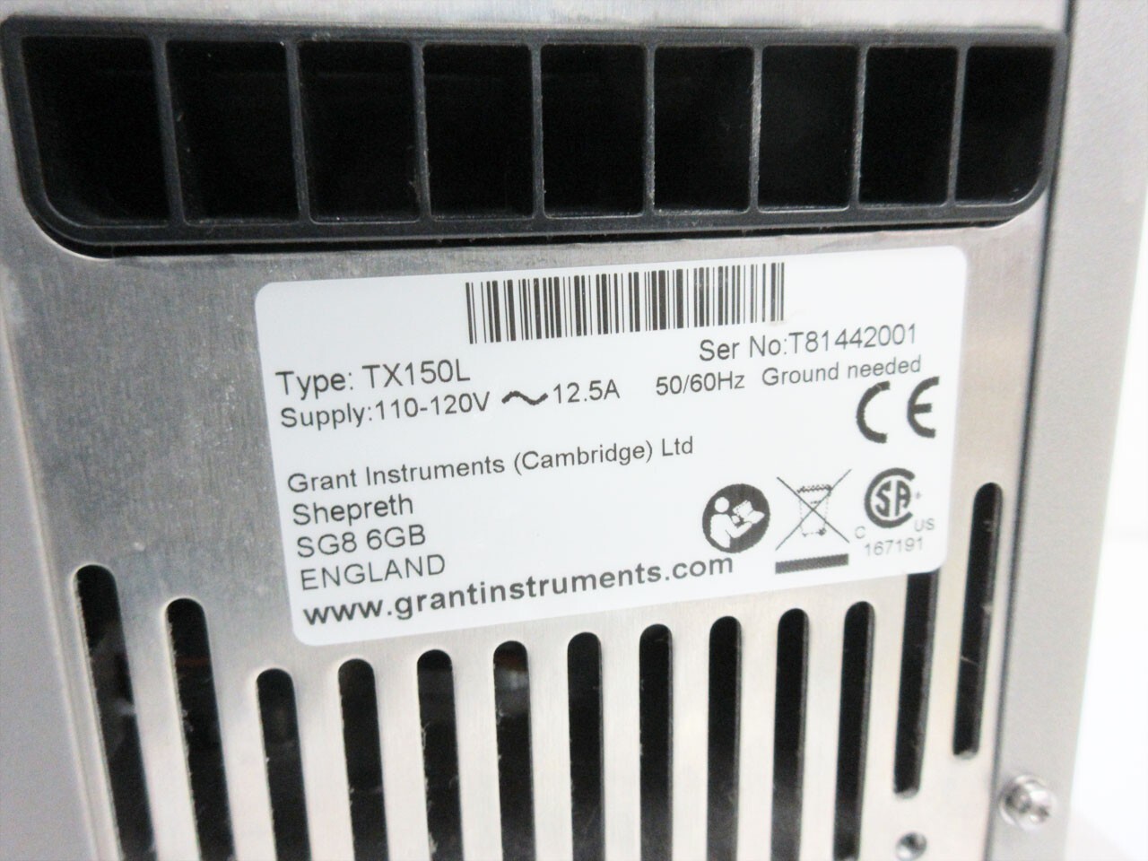 GRANT INSTRUMENTS TX150-ST5 5 L STAINLESS STEEL TANK HEATED CIRCULATING BATH