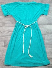Vintage Terry Cloth Swimsuit Cover-up Dress Teal Womens Medium