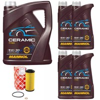 MotoröL Set Mannol 5W-30 Ceramic 9 Liter + ÖLfilter FüR BMW 5Er 7Er X5 E60 E61