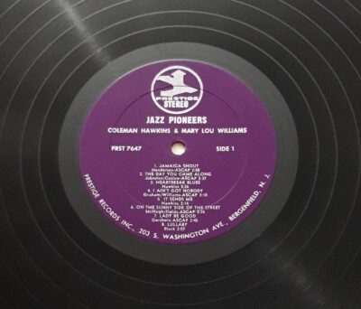 Jazz Pioneers LP Coleman Hawkins & Mary Lou Williams Prestige PRST