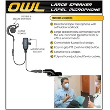 Tactical Ear Gadgets OWL Quick Release Earpiece for Vertex VX Radios (See List)