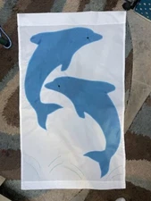 Dolphins Nautical / Ocean / Beach Welcome Handmade Large Decorative Flag