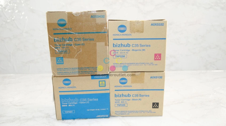 4 Cosmetic OEM Konica Minolta Bizhub C35,C35P TNP22 CMYK Series Same Day Ship! - Image 2 of 4
