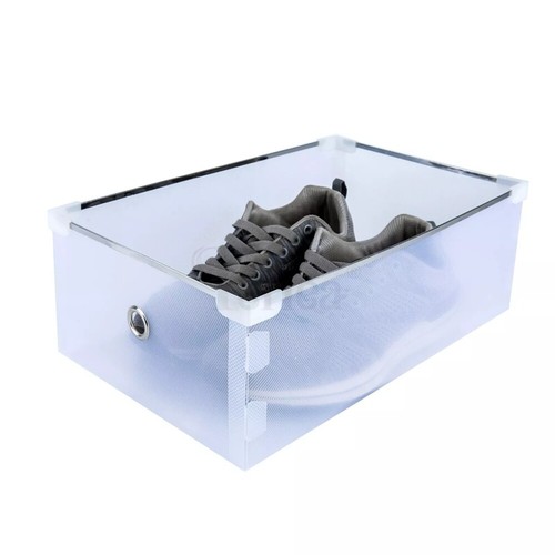 10X Clear Plastic Shoe Storage Boxes Drawer Stackable Foldable Organiser Durable - Picture 13 of 15