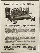 1913 AD.(N14)~CHICAGO PNEUMATIC TOOL CO. CLASS H S G GASOLINE AIR COMPRESSOR