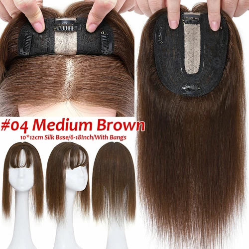 100% Echthaar Topper Toupet Extensions Clip In Remy Human Hair Toupee Haarteil l - Bild 35 von 84
