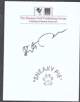 RITA MAE BROWN Signed Autograph 3x4.5 Bookplate Rubyfruit Jungle