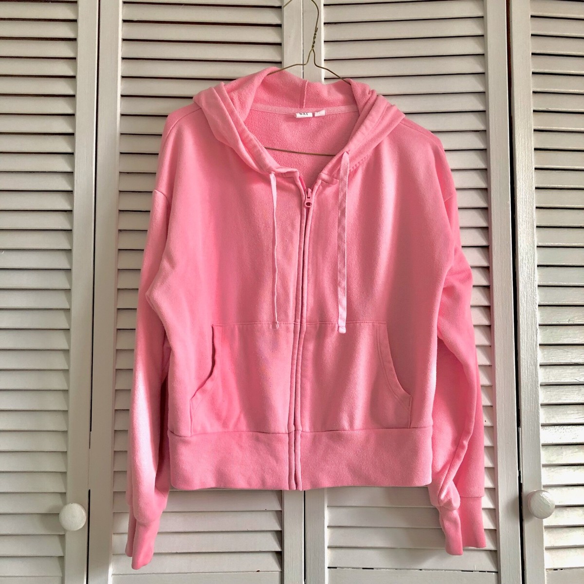 Gap Women's Cotton Blend Full Zip Up Hoodie Jacket Pink