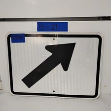 Authentic Traffic Road Street Sign 45 Degree Arrow Right 21" X 15" 12-219