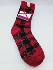 Dearfoams Women’s Slipper Socks Cozy Comfort Firebrick  Size 4-10 No-skid. 