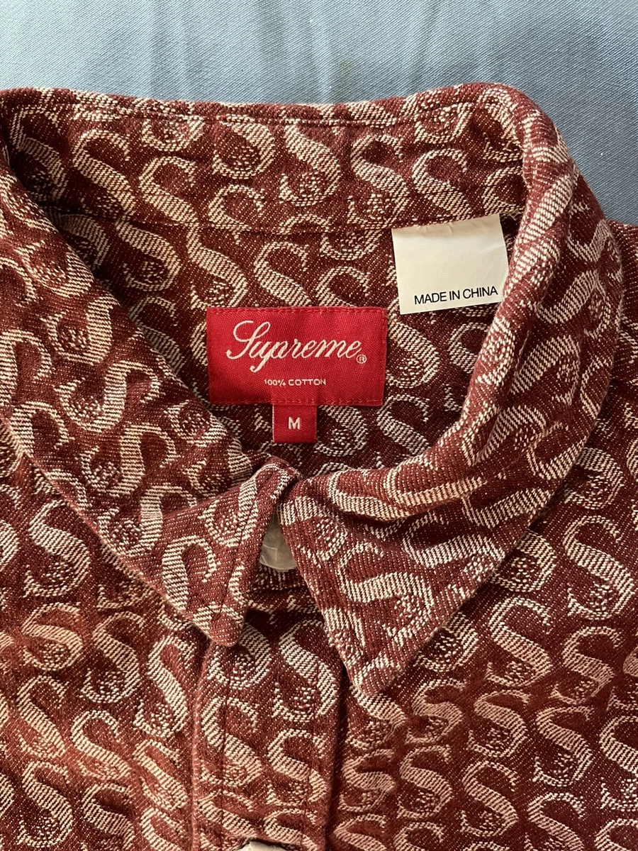 SUPREME Monogram Denim Shirt M 100% Authentic Brand New