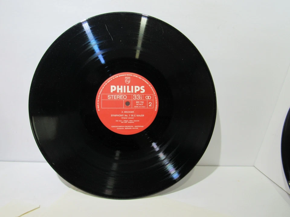 Bruckner Symphony No. 7 / Te Deum Philips 802 759/60 2X LP Stereo Grade: VG+ Foto 3 de 4
