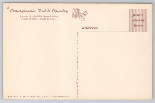 Pennsylvania Dutch Country Amish School Children Postcard - Picture 2 of 2